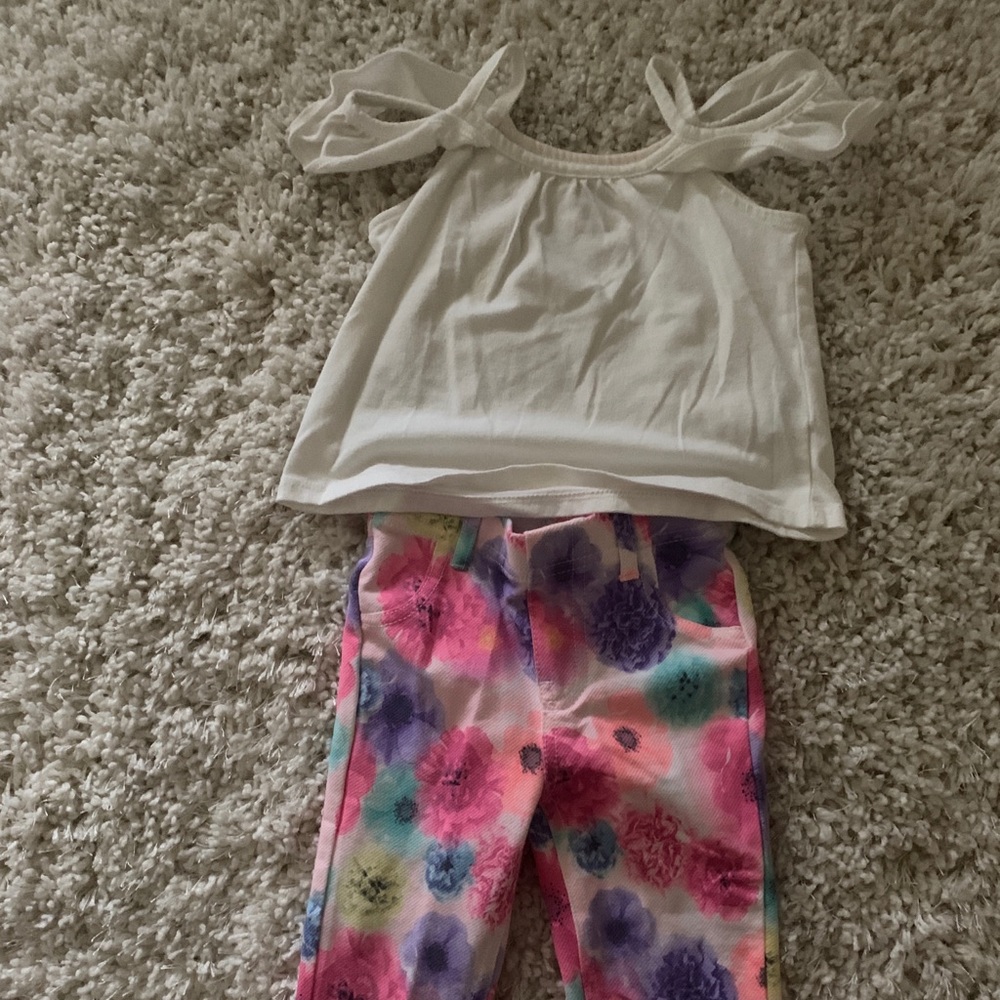 White tank off shoulders and pants girls